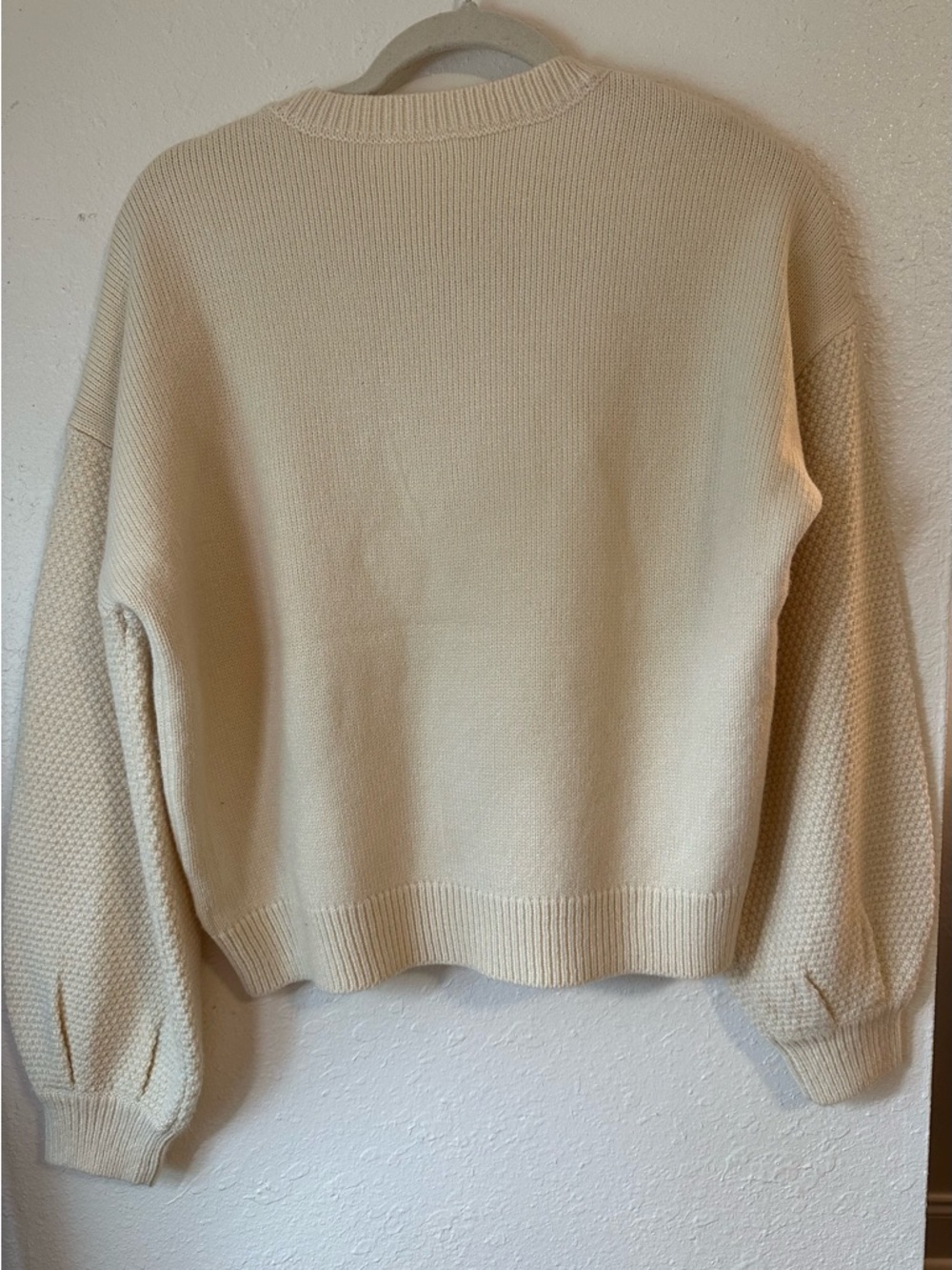 Tuckernuck Hyacinth House Ivory Floral Applique Crewneck Spring Sweater - Picture 8 of 12